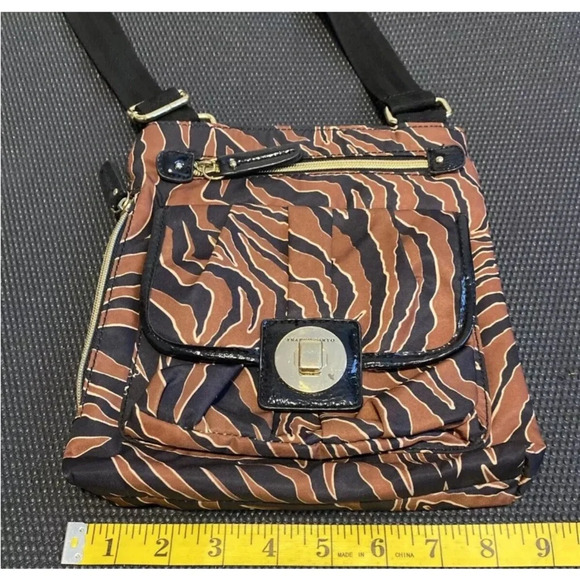 Franco Sarto Multi Color Striped Crossbody Bag Zipper Travel Pockets Purse - Picture 8 of 11